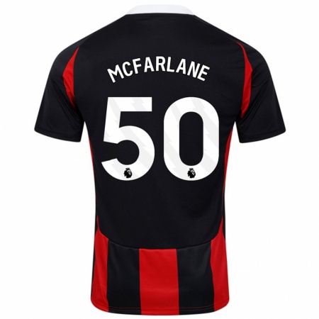 Kandiny Uomo Maglia Callum Mcfarlane #50 Nero Rosso Kit Gara Away 2024/25 Maglietta