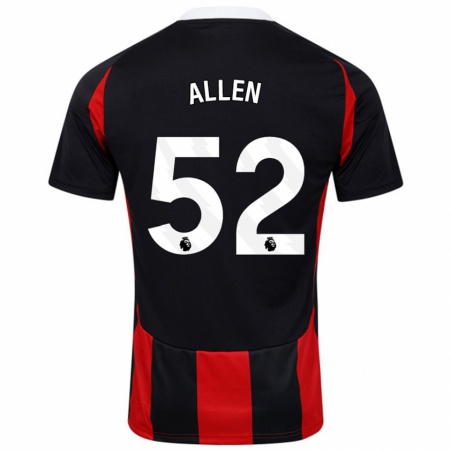 Kandiny Hombre Camiseta Michael Allen #52 Negro Rojo 2ª Equipación 2024/25 La Camisa