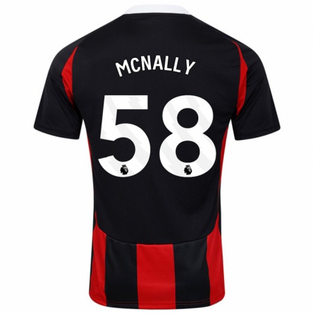 Kandiny Hombre Camiseta Alfie Mcnally #58 Negro Rojo 2ª Equipación 2024/25 La Camisa