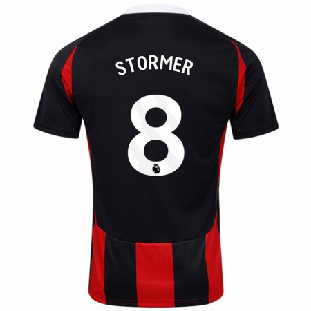 Kandiny Uomo Maglia Becky Stormer #8 Nero Rosso Kit Gara Away 2024/25 Maglietta