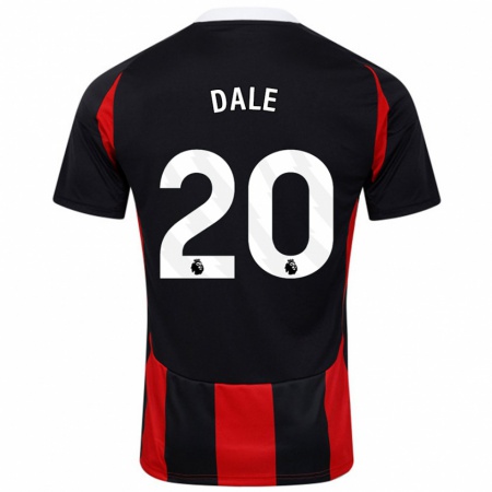 Kandiny Uomo Maglia Olivia Dale #20 Nero Rosso Kit Gara Away 2024/25 Maglietta