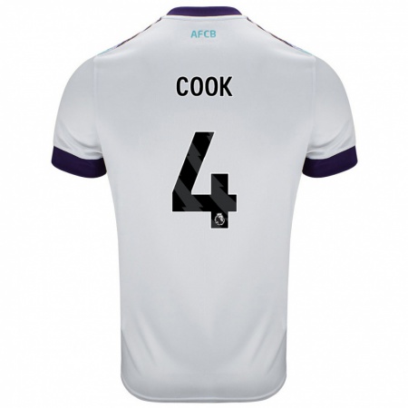 Kandiny Hombre Camiseta Lewis Cook #4 Blanco Verde Púrpura 2ª Equipación 2024/25 La Camisa