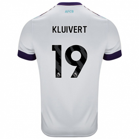 Kandiny Uomo Maglia Justin Kluivert #19 Bianco Verde Viola Kit Gara Away 2024/25 Maglietta