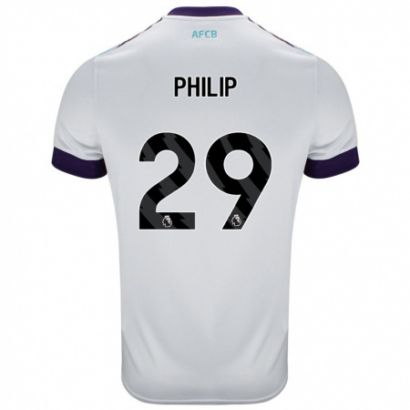 Kandiny Uomo Maglia Philip Billing #29 Bianco Verde Viola Kit Gara Away 2024/25 Maglietta