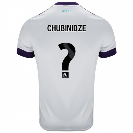 Kandiny Uomo Maglia George Chubinidze #0 Bianco Verde Viola Kit Gara Away 2024/25 Maglietta