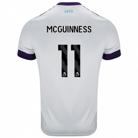 Kandiny Hombre Camiseta Gemma Mcguinness #11 Blanco Verde Púrpura 2ª Equipación 2024/25 La Camisa