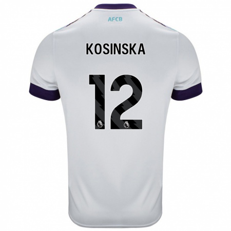 Kandiny Hombre Camiseta Daniela Kosinska #12 Blanco Verde Púrpura 2ª Equipación 2024/25 La Camisa