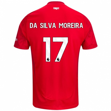 Kandiny Dames Eric Da Silva Moreira #17 Rood Wit Thuisshirt Thuistenue 2024/25 T-Shirt