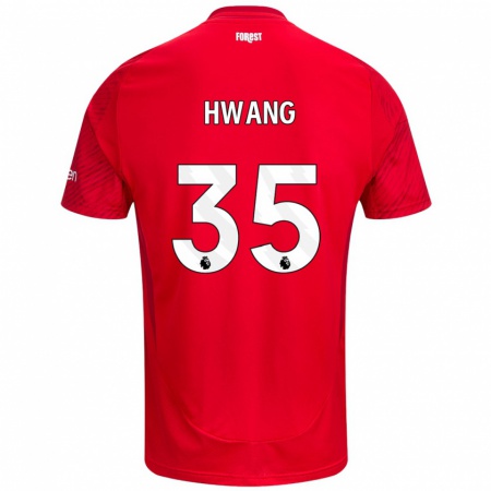 Kandiny Dames Ui-Jo Hwang #35 Rood Wit Thuisshirt Thuistenue 2024/25 T-Shirt