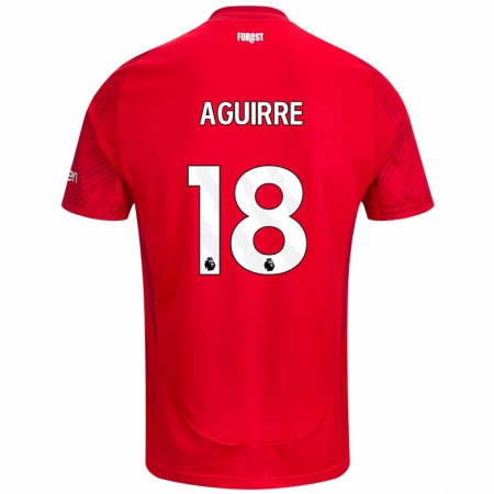 Kandiny Dames Aja Aguirre #18 Rood Wit Thuisshirt Thuistenue 2024/25 T-Shirt