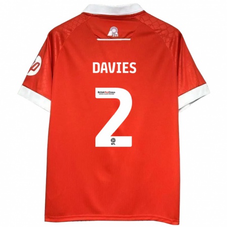 Kandiny Dames Phoebe Davies #2 Rood Wit Thuisshirt Thuistenue 2024/25 T-Shirt