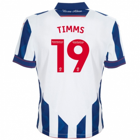 Kandiny Dames Maria Timms #19 Wit Donkerblauw Thuisshirt Thuistenue 2024/25 T-Shirt