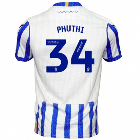 Kandiny Donna Maglia Joey Phuthi #34 Blu Bianco Kit Gara Home 2024/25 Maglietta