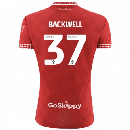 Kandiny Dames Tommy Backwell #37 Rood Thuisshirt Thuistenue 2024/25 T-Shirt