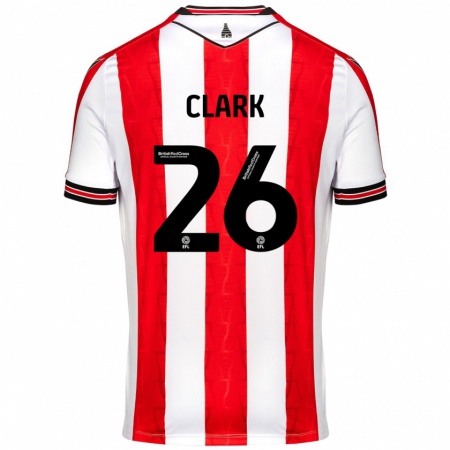 Kandiny Dames Ciaran Clark #26 Rood Wit Thuisshirt Thuistenue 2024/25 T-Shirt