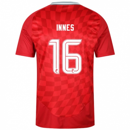 Kandiny Dames Hannah Innes #16 Rood Thuisshirt Thuistenue 2024/25 T-Shirt