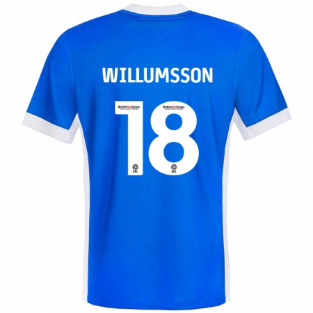 Kandiny Damen Willum Thór Willumsson #18 Blau Weiß Heimtrikot Trikot 2024/25 T-Shirt Österreich