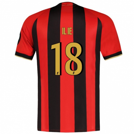 Kandiny Mujer Camiseta Rareș Ilie #18 Rojo Negro 1ª Equipación 2024/25 La Camisa