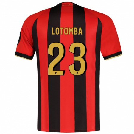 Kandiny Mujer Camiseta Jordan Lotomba #23 Rojo Negro 1ª Equipación 2024/25 La Camisa