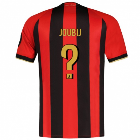 Kandiny Mujer Camiseta Neil Joubij #0 Rojo Negro 1ª Equipación 2024/25 La Camisa