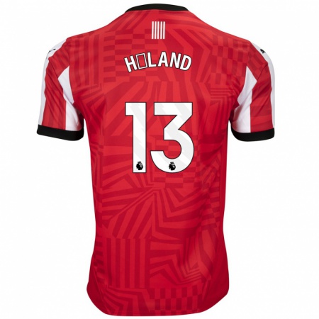 Kandiny Damen Benedicte Håland #13 Rot Weiß Heimtrikot Trikot 2024/25 T-Shirt Österreich