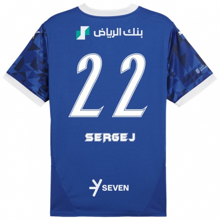 Kandiny Dames Sergej Milinković-Savić #22 Donkerblauw Wit Thuisshirt Thuistenue 2024/25 T-Shirt