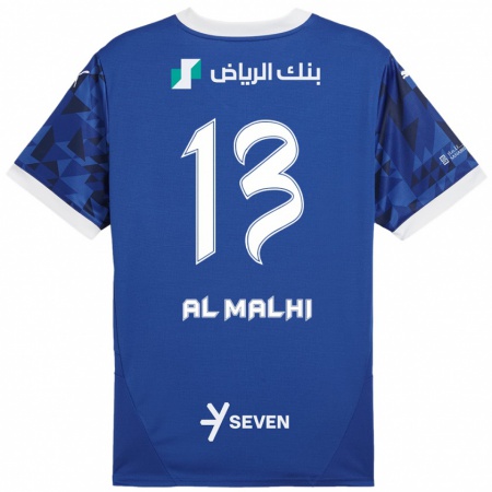 Kandiny Dames Al Muhra Al-Malhi #13 Donkerblauw Wit Thuisshirt Thuistenue 2024/25 T-Shirt