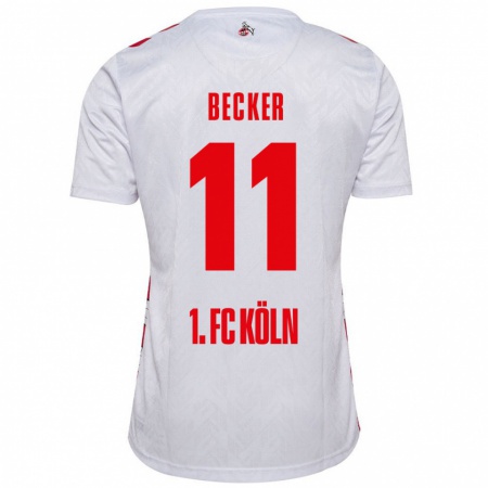 Kandiny Dames Marlon Becker #11 Wit Rood Thuisshirt Thuistenue 2024/25 T-Shirt België