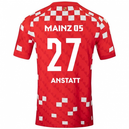 Kandiny Mujer Camiseta Nadine Anstatt #27 Blanco Rojo 1ª Equipación 2024/25 La Camisa