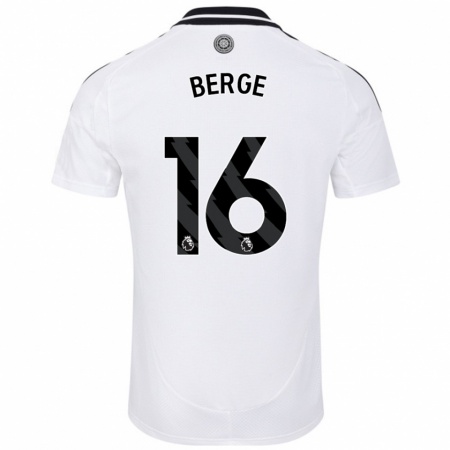 Kandiny Mujer Camiseta Sander Berge #16 Blanco 1ª Equipación 2024/25 La Camisa