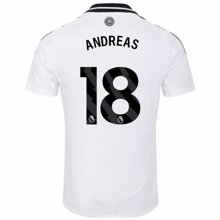 Kandiny Kvinnor Andreas Pereira #18 Vit Hemmatröja Matchtröjor 2024/25 Tröjor T-Tröja