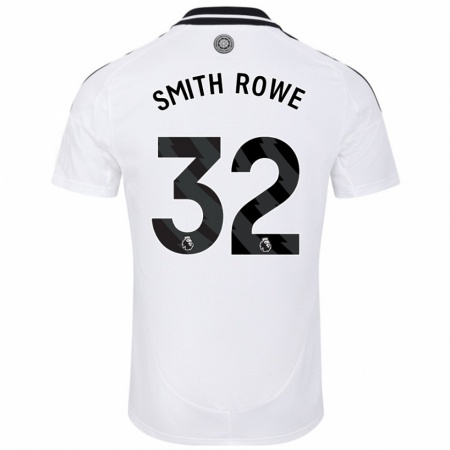 Kandiny Kvinnor Emile Smith Rowe #32 Vit Hemmatröja Matchtröjor 2024/25 Tröjor T-Tröja