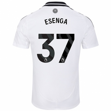 Kandiny Mujer Camiseta Jonathan Esenga #37 Blanco 1ª Equipación 2024/25 La Camisa