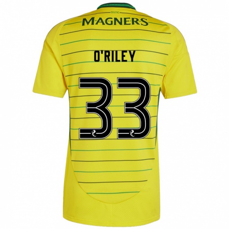 Kandiny Dames Matt O'riley #33 Geel Uitshirt Uittenue 2024/25 T-Shirt