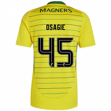 Kandiny Dames Justin Osagie #45 Geel Uitshirt Uittenue 2024/25 T-Shirt