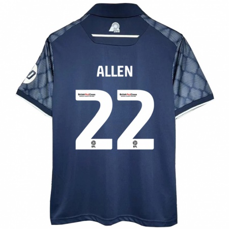 Kandiny Dames Keren Allen #22 Zwart Uitshirt Uittenue 2024/25 T-Shirt