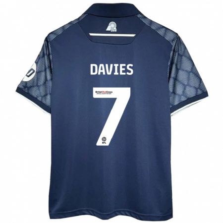 Kandiny Dames Jordan Davies #7 Zwart Uitshirt Uittenue 2024/25 T-Shirt