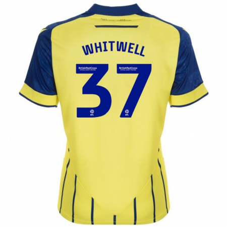 Kandiny Donna Maglia Harry Whitwell #37 Giallo Blu Kit Gara Away 2024/25 Maglietta