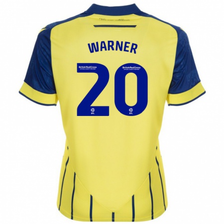 Kandiny Donna Maglia Phoebe Warner #20 Giallo Blu Kit Gara Away 2024/25 Maglietta