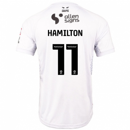 Kandiny Dames Ethan Hamilton #11 Rood Wit Uitshirt Uittenue 2024/25 T-Shirt