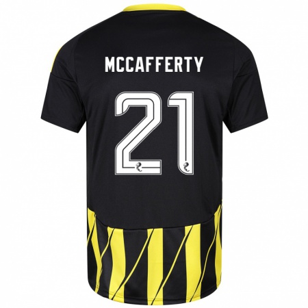 Kandiny Dames Eirinn Mccafferty #21 Zwart Geel Uitshirt Uittenue 2024/25 T-Shirt