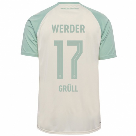 Kandiny Damen Marco Grüll #17 Cremeweiß Hellgrün Auswärtstrikot Trikot 2024/25 T-Shirt Österreich