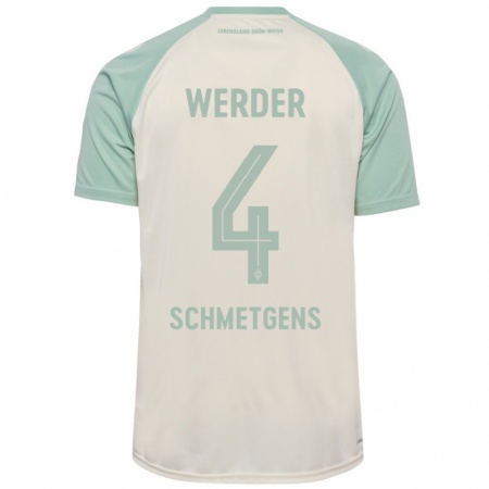 Kandiny Dames Mick Schmetgens #4 Off-White Lichtgroen Uitshirt Uittenue 2024/25 T-Shirt