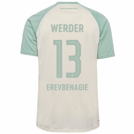 Kandiny Dames Paul Erevbenagie #13 Off-White Lichtgroen Uitshirt Uittenue 2024/25 T-Shirt