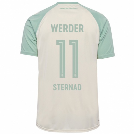 Kandiny Damen Maja Sternad #11 Cremeweiß Hellgrün Auswärtstrikot Trikot 2024/25 T-Shirt Österreich