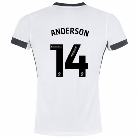 Kandiny Dames Keshi Anderson #14 Wit Zwart Uitshirt Uittenue 2024/25 T-Shirt