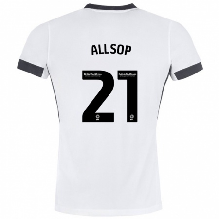 Kandiny Dames Ryan Allsop #21 Wit Zwart Uitshirt Uittenue 2024/25 T-Shirt