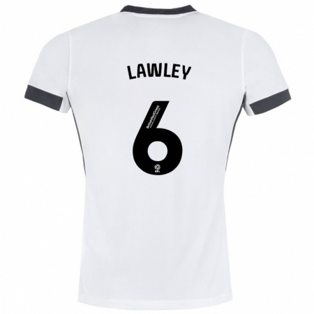 Kandiny Dames Gemma Lawley #6 Wit Zwart Uitshirt Uittenue 2024/25 T-Shirt