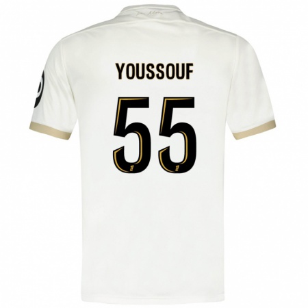 Kandiny Mujer Camiseta Youssouf Ndayishimiye #55 Blanco Dorado 2ª Equipación 2024/25 La Camisa