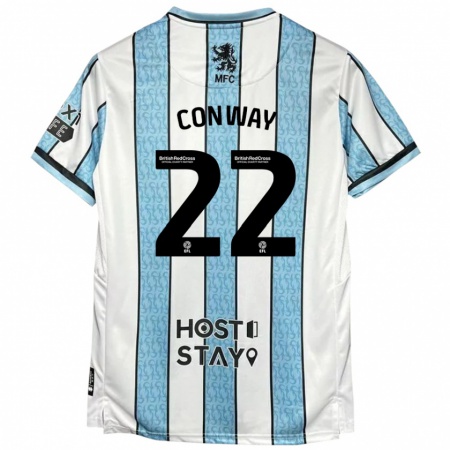 Kandiny Donna Maglia Tommy Conway #22 Bianco Blu Kit Gara Away 2024/25 Maglietta